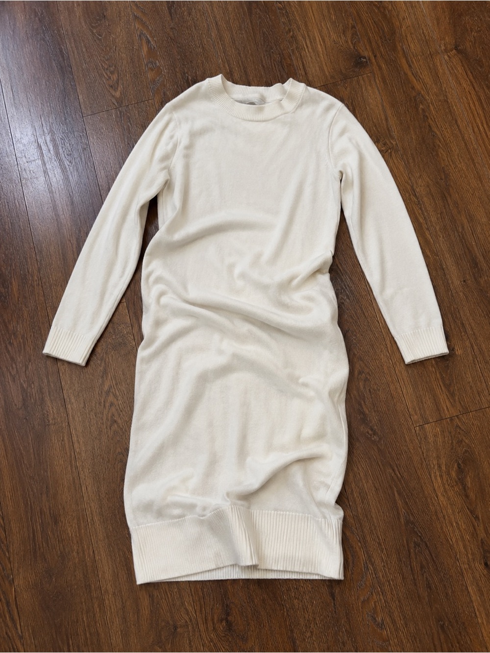Lands' End Cream Long-Sleeve Knit Dress Sz 3x